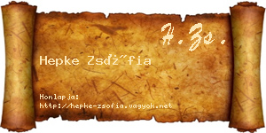 Hepke Zsófia névjegykártya